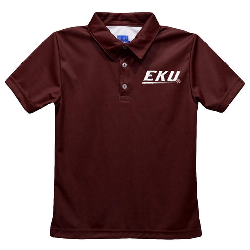 Eastern Kentucky Colonels EKU Embroidered Maroon Short Sleeve Polo Box Shirt