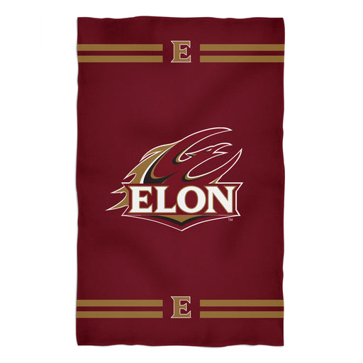 Elon University Phoenix Vive La Fete Game Day Absorvent Premium Maroon Beach Bath Towel 51 x 32" Logo and Stripes" - Vive La Fête - Online Apparel Store