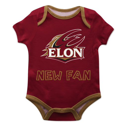 Elon University Phoenix Vive La Fete Infant Game Day Maroon Short Sleeve Onesie New Fan Logo and Mascot Bodysuit - Vive La Fête - Online Apparel Store