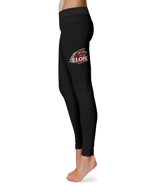 Elon University Phoenix Vive La Fete Game Day Collegiate Large Logo on Thigh Women Black Yoga Leggings 2.5 Waist Tights" - Vive La Fête - Online Apparel Store