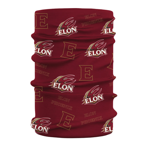 Elon University Phoenix Vive La Fete All Over Logo Game Day  Collegiate Face Cover Soft 4-Way Stretch Neck Gaiter - Vive La Fête - Online Apparel Store