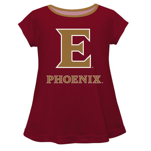 Elon University Phoenix Vive La Fete Girls Game Day Short Sleeve Maroon Top with School Logo and Name - Vive La Fête - Online Apparel Store