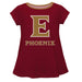 Elon University Phoenix Vive La Fete Girls Game Day Short Sleeve Maroon Top with School Logo and Name - Vive La Fête - Online Apparel Store