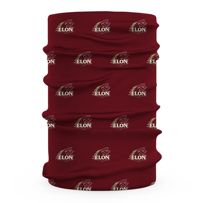 Elon University Phoenix Vive La Fete All Over Logo Game Day Collegiate Face Cover Soft 4-Way Stretch Two Ply Neck Gaiter - Vive La Fête - Online Apparel Store