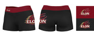 Elon Phoenix Vive La Fete Logo on Thigh and Waistband Black and Maroon Women Yoga Booty Workout Shorts 3.75 Inseam" - Vive La Fête - Online Apparel Store
