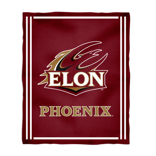 Elon University Phoenix Vive La Fete Kids Game Day Maroon Plush Soft Minky Blanket 36 x 48 Mascot
