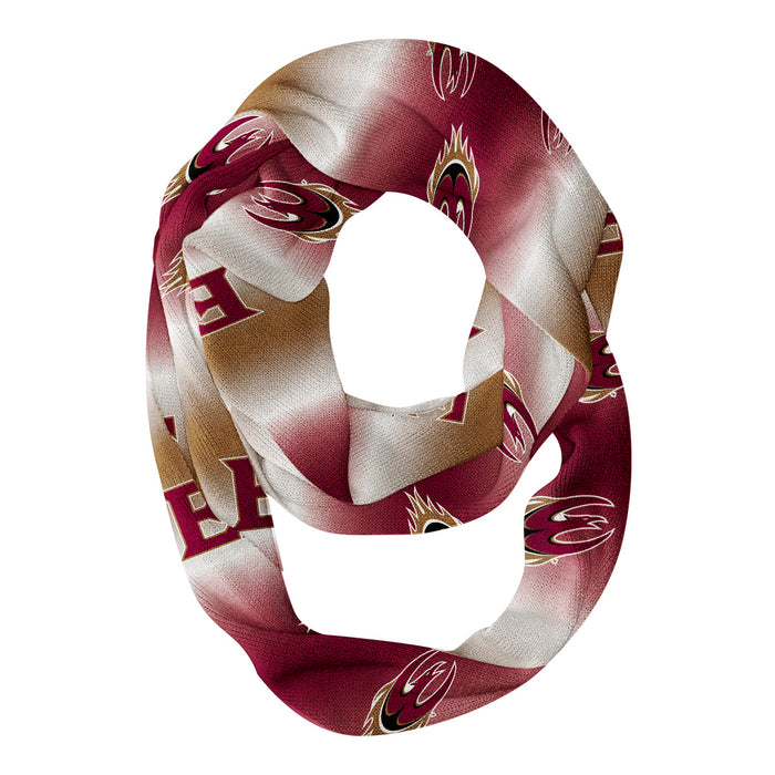 Elon Phoenix Vive La Fete All Over Logo Game Day Collegiate Women Ultra Soft Knit Infinity Scarf