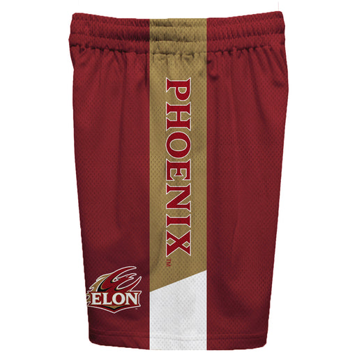 Elon Phoenix Vive La Fete Game Day Maroon Stripes Boys Solid Gold Athletic Mesh Short - Vive La Fête - Online Apparel Store