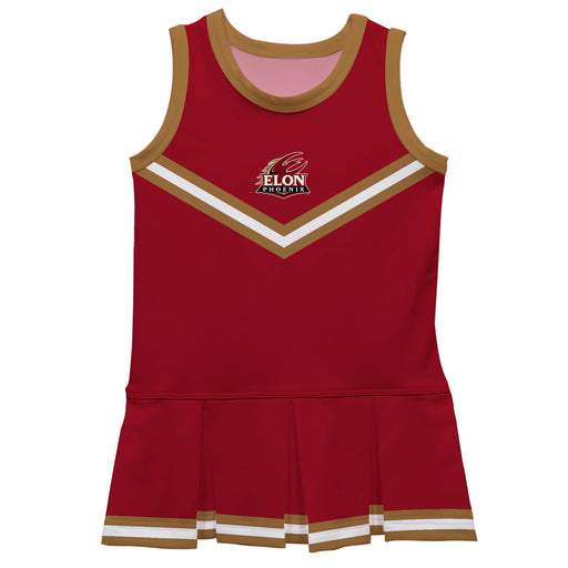 Elon University Phoenix Vive La Fete Game Day Maroon Sleeveless Cheerleader Dress