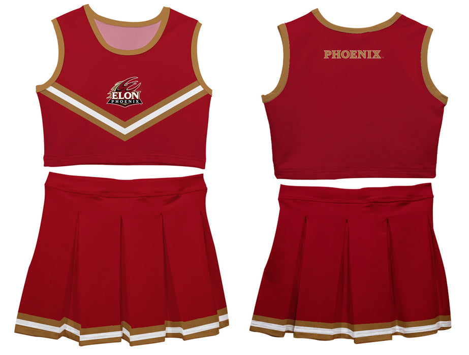 Elon University Phoenix Vive La Fete Game Day Maroon Sleeveless Cheerleader Set - Vive La Fête - Online Apparel Store
