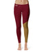 Elon University Phoenix Vive La Fete Game Day Collegiate Leg Color Block Women Maroon Gold Yoga Leggings
