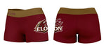Elon Phoenix Vive La Fete Logo on Thigh & Waistband Maroon Gold Women Yoga Booty Workout Shorts 3.75 Inseam - Vive La Fête - Online Apparel Store