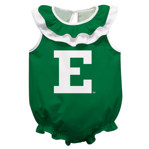Eastern Michigan Eagles Green Sleeveless Ruffle Onesie Logo Bodysuit by Vive La Fete