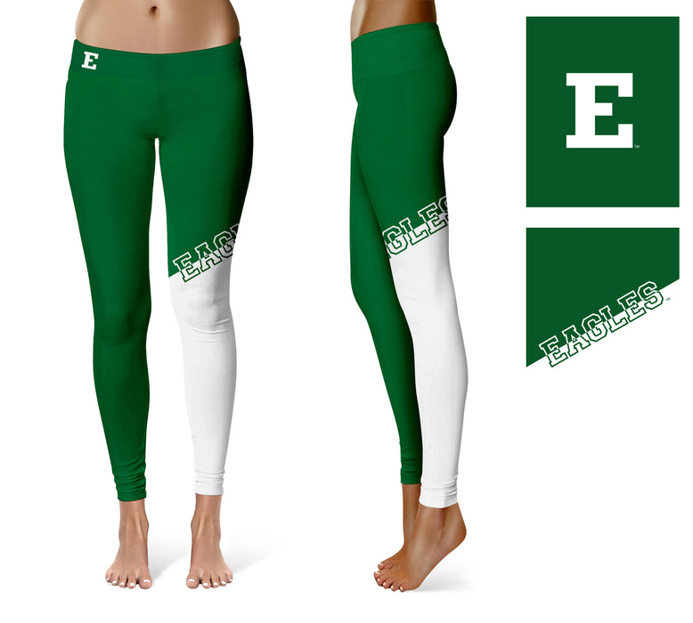 Eastern Michigan Eagles Vive la Fete Game Day Collegiate Leg Color Block Women Green White Yoga Leggings - Vive La Fête - Online Apparel Store