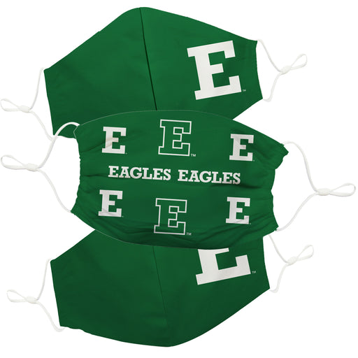 Eastern Michigan Eagles 3 Ply Vive La Fete Face Mask 3 Pack Game Day Collegiate Unisex Face Covers Reusable Washable - Vive La Fête - Online Apparel Store