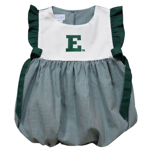Eastern Michigan Eagles Embroidered Hunter Green Gingham Girls Bubble