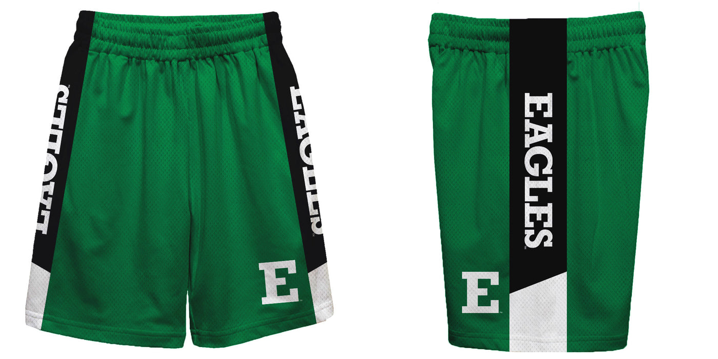 Eastern Michigan Eagles Vive La Fete Game Day Green Stripes Boys Solid Black Athletic Mesh Short - Vive La Fête - Online Apparel Store