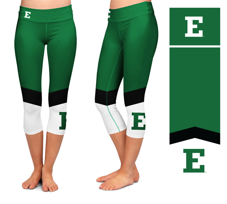 EMU Eagles Vive La Fete Game Day Collegiate Ankle Color Block Girls Green White Capri Leggings - Vive La Fête - Online Apparel Store