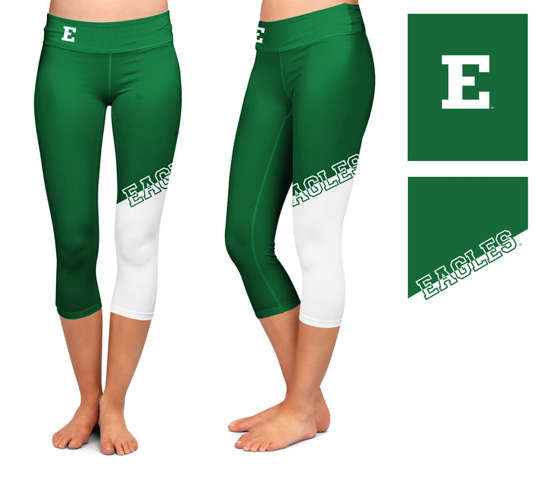 EMU Eagles Vive La Fete Game Day Collegiate Leg Color Block Girls Green Black Capri Leggings - Vive La Fête - Online Apparel Store