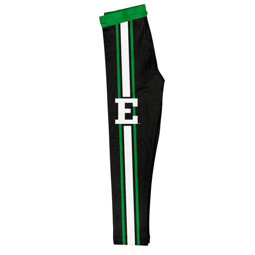Eastern Michigan Eagles Vive La Fete Girls Game Day Black with Green Stripes Leggings Tights