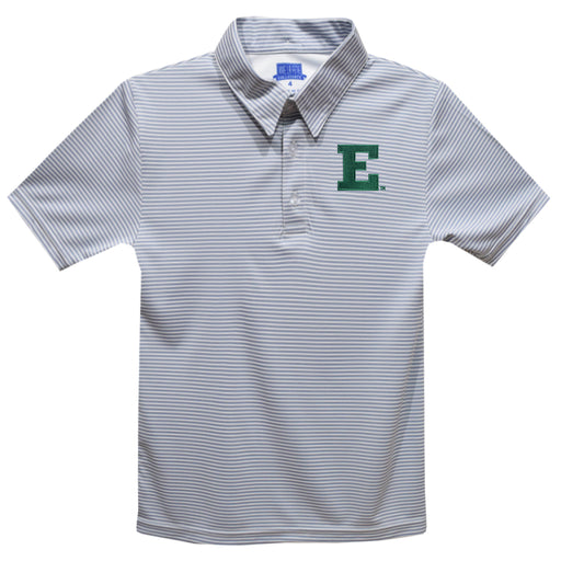 Eastern Michigan Eagles Embroidered Gray Stripes Short Sleeve Polo Box Shirt