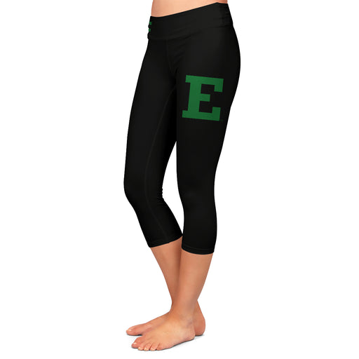 EMU Eagles Vive La Fete Game Day Collegiate Large Logo on Thigh and Waist Women Black Capri Leggings - Vive La Fête - Online Apparel Store