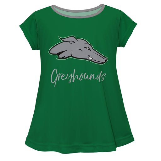 Eastern New Mexico Greyhounds ENMU Vive La Fete Girls Game Day Short Sleeve Green Top with School Logo and Name