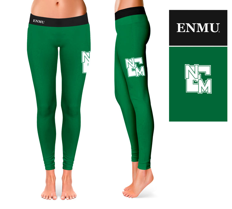 Eastern New Mexico Greyhounds Vive La Fete Game Day Collegiate Logo on Thigh Green Women Yoga Leggings 2.5 Waist Tights - Vive La Fête - Online Apparel Store
