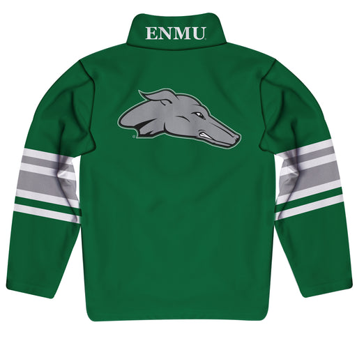 ENMU Eastern New Mexico Greyhounds Vive La Fete Game Day Green Quarter Zip Pullover Stripes on Sleeves - Vive La Fête - Online Apparel Store