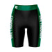 Eastern New Mexico Greyhounds Vive La Fete Game Day Logo on Waistband and Green Stripes Black Women Bike Short 9 Inseam