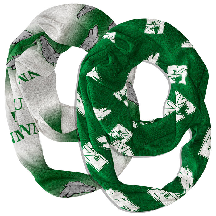 Eastern New Mexico Greyhounds Vive La Fete All Over Logo Women Set of 2 Light Weight Ultra Soft Infinity Scarfs