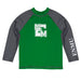 ENMU Eastern New Mexico Greyhounds Vive La Fete Logo Green Gray Long Sleeve Raglan Rashguard