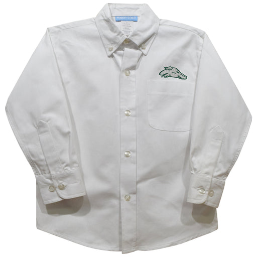 ENMU Eastern New Mexico Greyhounds Embroidered White Long Sleeve Button Down Shirt