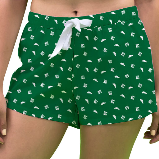 ENMU Eastern New Mexico Greyhounds Vive La Fete Game Day All Over Logo Women Green Lounge Shorts
