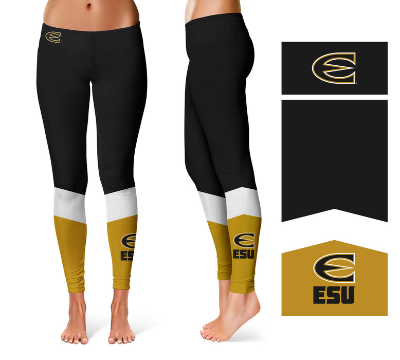 Emporia State Hornets Vive La Fete Game Day Collegiate Ankle Color Block Women Black Gold Yoga Leggings - Vive La Fête - Online Apparel Store