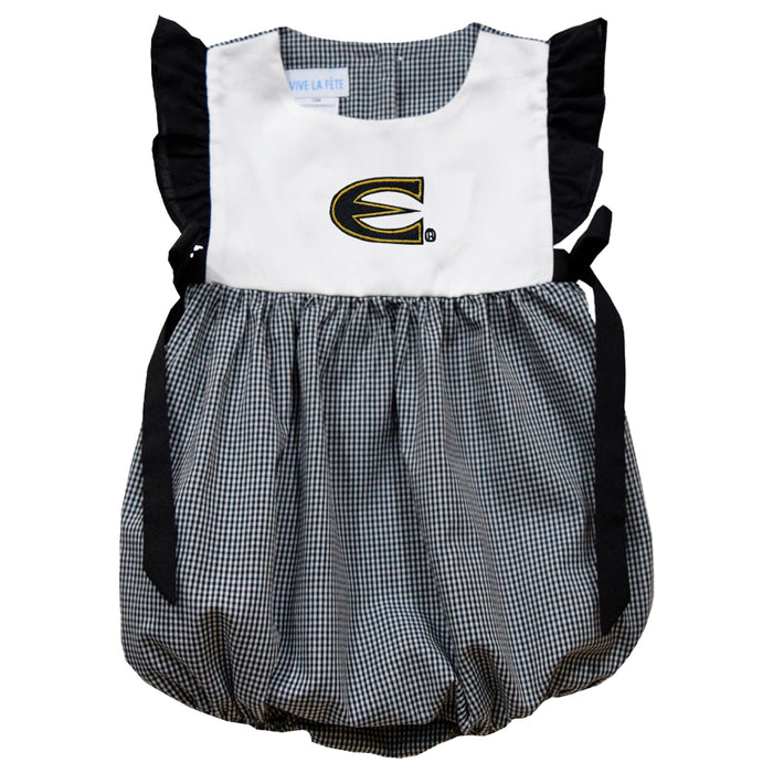 Emporia State University Hornets Embroidered Black Gingham Short Sleeve Girls Bubble