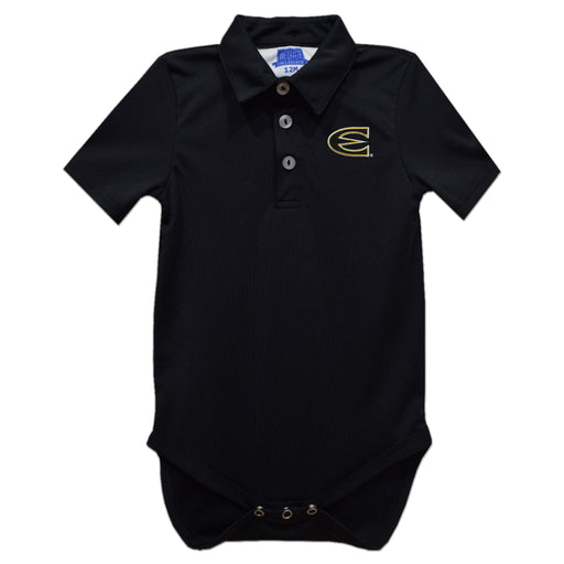 Emporia State University Hornets Embroidered Black Solid Knit Polo Onesie
