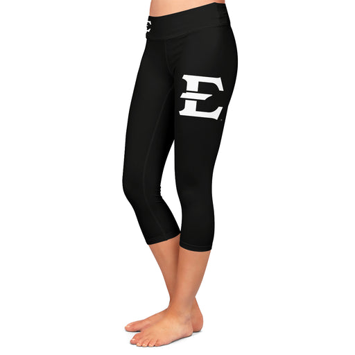 Emporia State Hornets Vive La Fete Game Day Collegiate Large Logo on Thigh and Waist Girls Black Capri Leggings - Vive La Fête - Online Apparel Store
