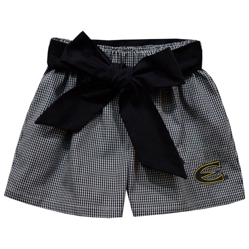 Emporia State University Hornets Embroidered Black Gingham Girls Short with Sash