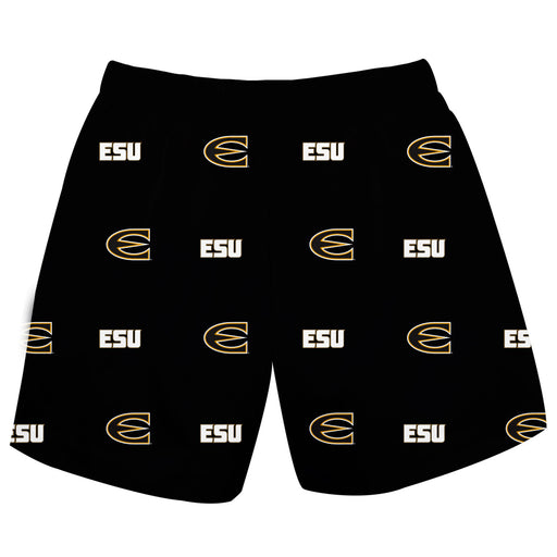 Emporia State Hornets Vive La Fete Boys Game Day All Over Logo Elastic Waist Classic Play Black Pull On Short