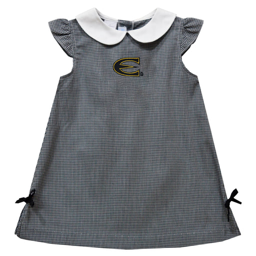 Emporia State University Hornets Embroidered Black Gingham A Line Dress