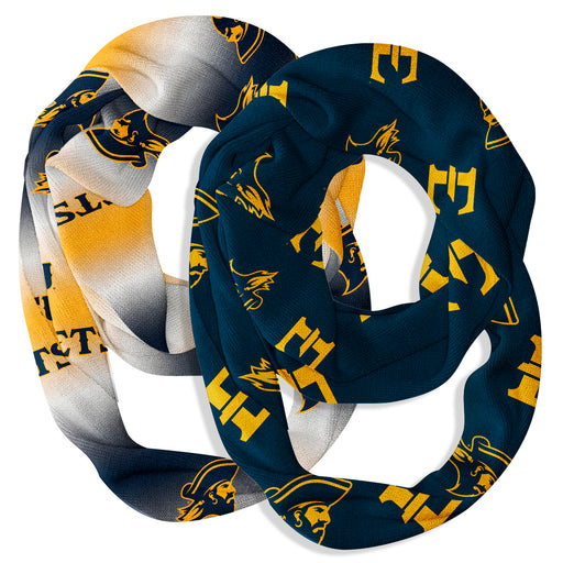 East Tennessee Buccaneers Vive La Fete All Over Logo Collegiate Women Set of 2 Light Weight Ultra Soft Infinity Scarfs