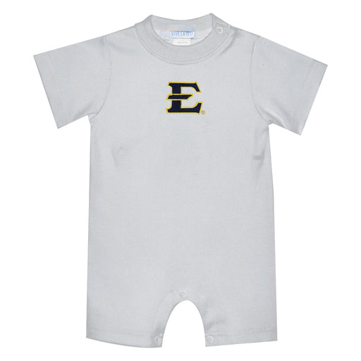 East Tennessee Buccaneers Embroidered White Knit Short Sleeve Boys Romper