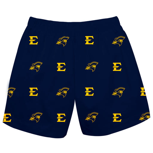 East Tennessee Buccaneers Vive La Fete Boys Game Day All Over Logo Elastic Waist Classic Play Blue Pull On Short