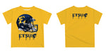 East Tennessee Buccaneers Original Dripping Football Helmet Yellow T-Shirt by Vive La Fete - Vive La Fête - Online Apparel Store