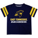 East Tennessee State Stripes Blue Short Sleeve Tee Shirt - Vive La Fête - Online Apparel Store