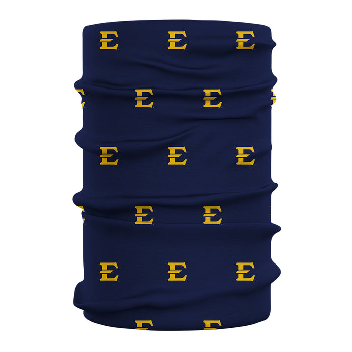 ETSU Buccaneers Vive La Fete All Over Logo Game Day Collegiate Face Cover Soft 4-Way Stretch Two Ply Neck Gaiter - Vive La Fête - Online Apparel Store