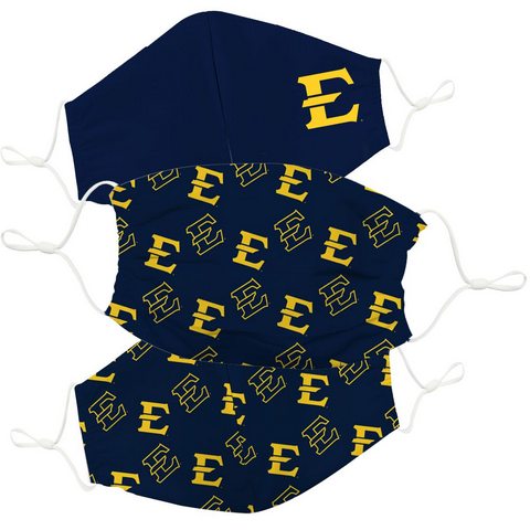 East Tennessee Buccaneers 3 Ply Vive La Fete Face Mask 3 Pack Game Day Collegiate Unisex Face Covers Reusable Washable - Vive La Fête - Online Apparel Store