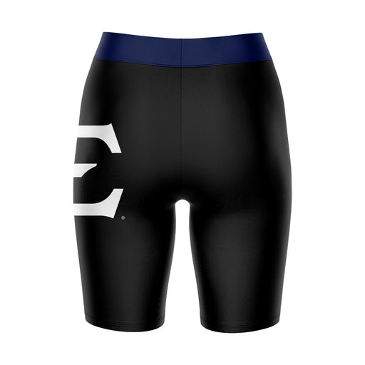 ETSU Buccaneers Vive La Fete Game Day Logo on Thigh and Waistband Black and Navy Women Bike Short 9 Inseam" - Vive La Fête - Online Apparel Store