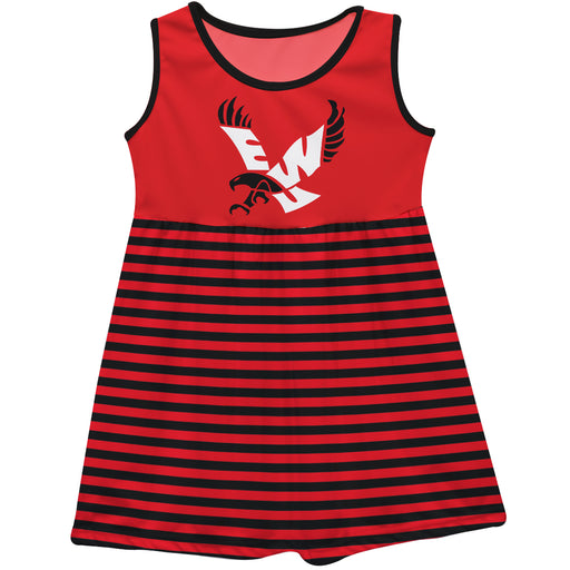 Easter Washington Eagles EWU Red and Black Sleeveless Tank Dress with Stripes on Skirt by Vive La Fete